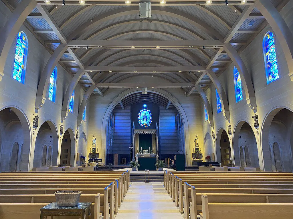 St. Mary Catholic Church Royal Oak Speaker in Rafters Shot from Back of the Church St. Mary Catholic Church Royal Oak Speaker in Rafters Shot from Back of the Church